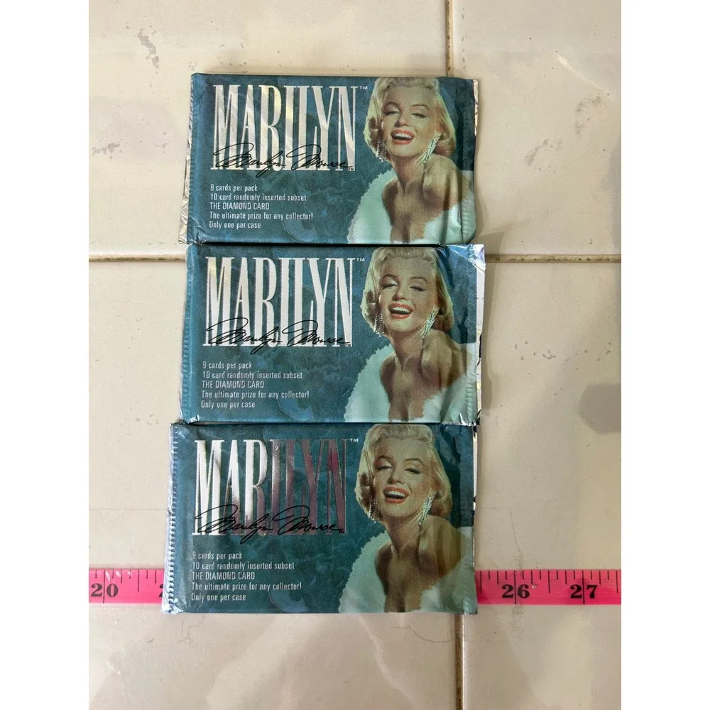 Lot of 3 Vintage 1993 Marilyn Monroe Trading Card Packs Sports Time Sealed Foil